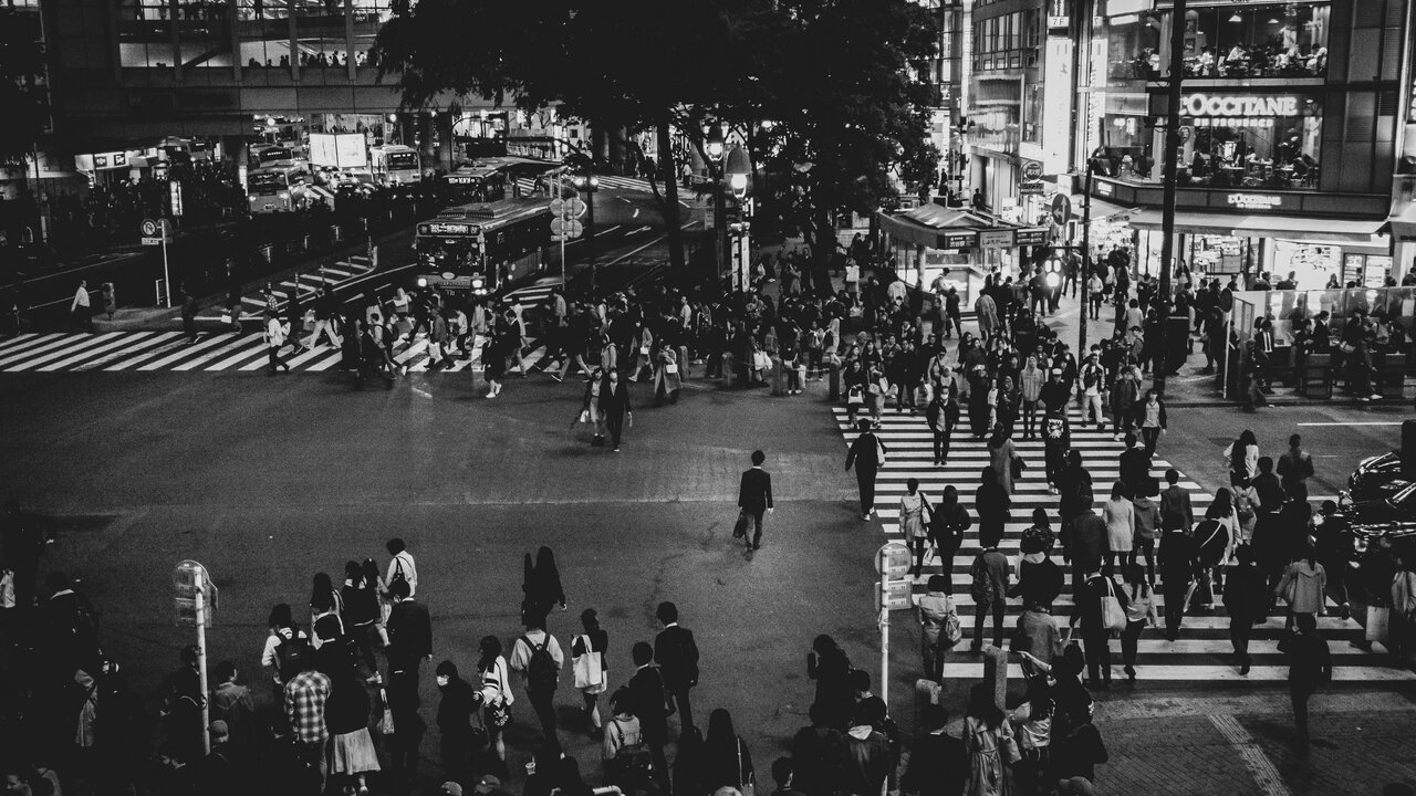 Japan; people walking